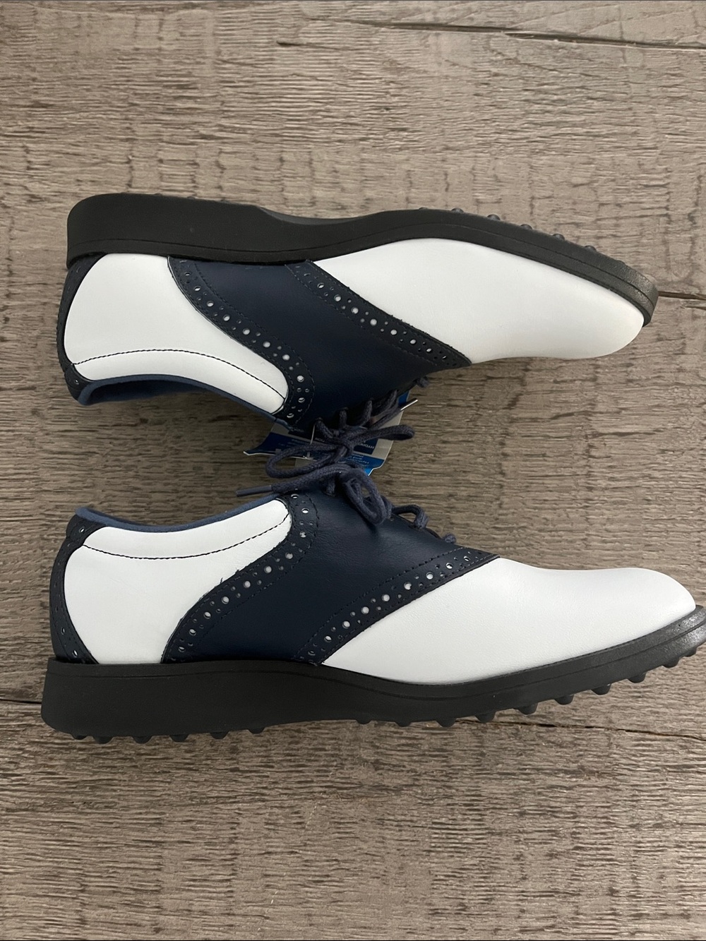 Women's Vintage EZ Step Dri Lex Golf Shoes White and Navy Lace-Up Size 7 - Picture 3 of 12